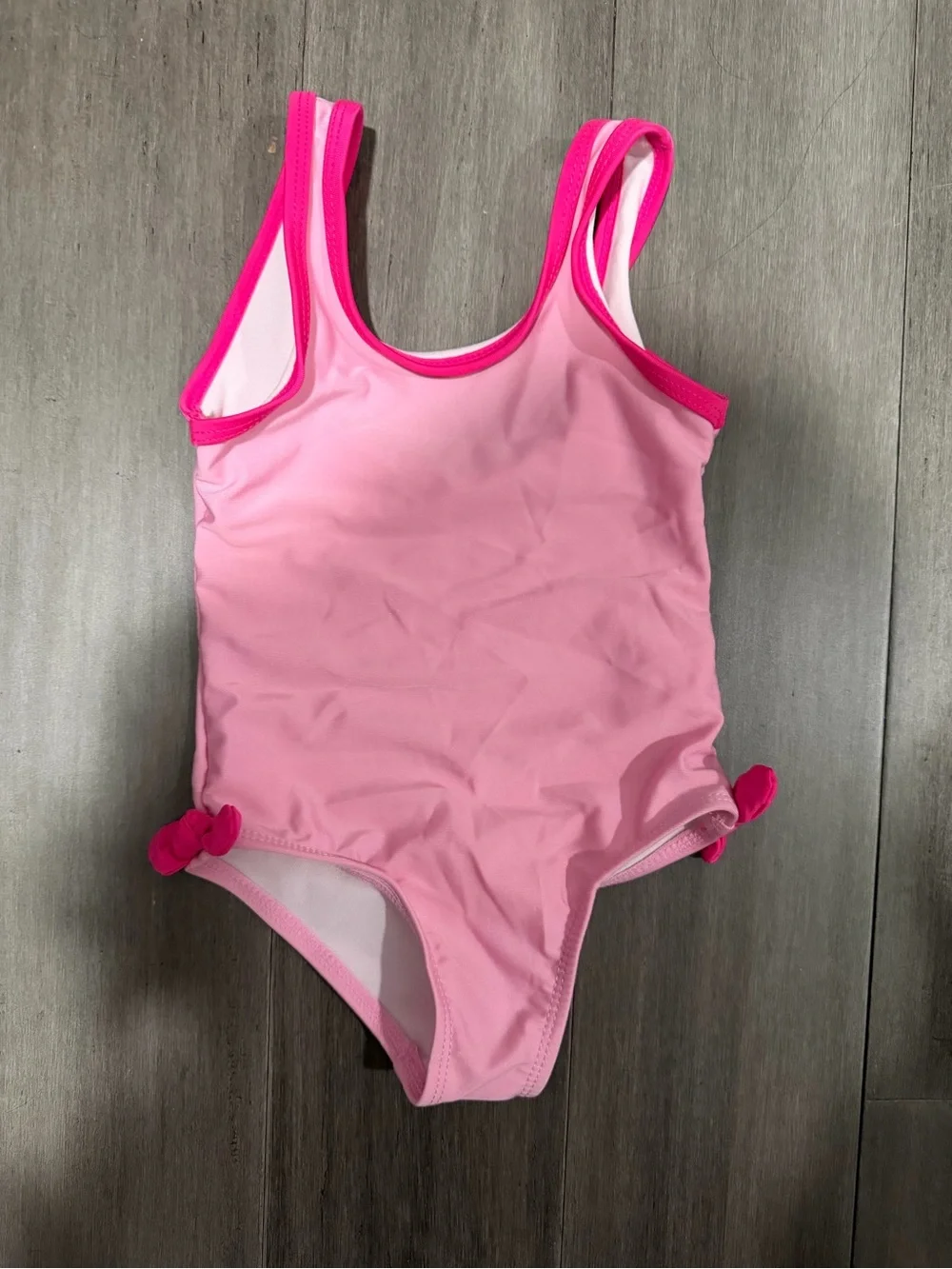 wonder nation Pink Girls' One-Piece Swimsuit with Knot Accents